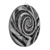 Psychedelische Illusion Fokus auf Schwarz und Weiß Dartscheibe (Vorderseite Links)