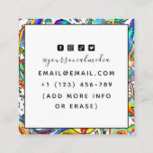 Psychedelische Illustration Tattoo Artist Creative Quadratische Visitenkarte (Rückseite)