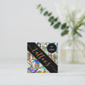 Psychedelische Illustration Tattoo Artist Creative Quadratische Visitenkarte (Stehend Vorderseite)