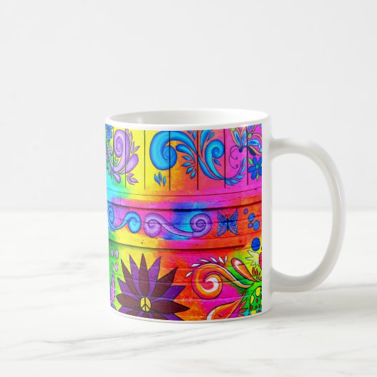 psychedelische Kaffee-Tasse des Hippie Kaffeetasse (Rechts)