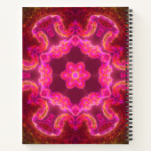 Psychedelische Kaleidoskop-Blume Rosa und Grün Notizblock (Rückseite)