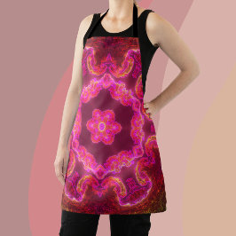Psychedelische Kaleidoskop-Blume Rosa und Grün Schürze