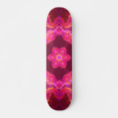 Psychedelische Kaleidoskop-Blume Rosa und Grün Skateboard (Vorne)
