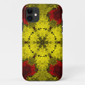 Psychedelische Kaleidoskop-Blume Rot und Gelb Case-Mate iPhone Hülle (Rückseite)