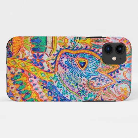 Psychedelische Katze, Louis Wain Case-Mate iPhone Hülle (Rückseite (Horizontal))