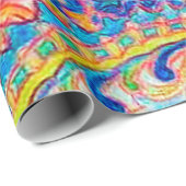 Psychedelische Katze, Louis Wain Geschenkpapier (Rolleneckpunkt)