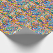 Psychedelische Katze, Louis Wain Geschenkpapier (Ecke)