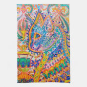Psychedelische Katze, Louis Wain Geschirrtuch (Vertikal)