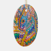 Psychedelische Katze, Louis Wain Keramik Ornament (Rechts)