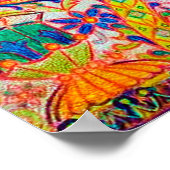 Psychedelische Katze, Louis Wain Poster (Ecke)