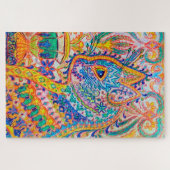 Psychedelische Katze, Louis Wain Puzzle (Horizontal)