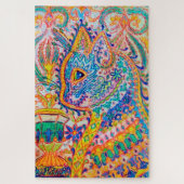 Psychedelische Katze, Louis Wain Puzzle (Vertikal)