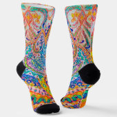 Psychedelische Katze, Louis Wain Socken (Gewinkelt)