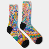 Psychedelische Katze, Louis Wain Socken (Rechts)