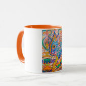 Psychedelische Katze, Louis Wain Tasse (Vorderseite Links)