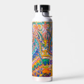 Psychedelische Katze, Louis Wain Trinkflasche (Links)