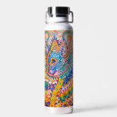 Psychedelische Katze, Louis Wain Trinkflasche (Rückseite)