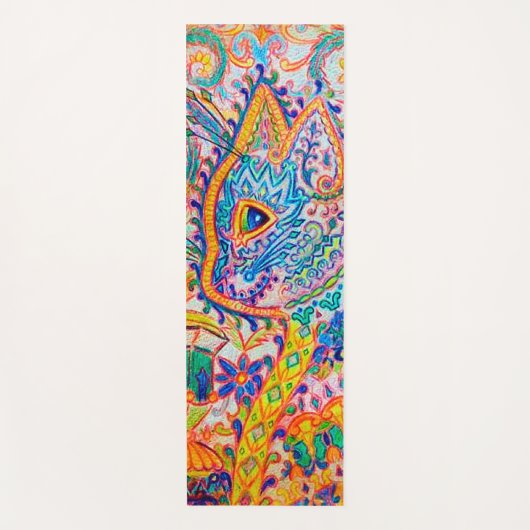 Psychedelische Katze, Louis Wain Yogamatte (Vorderseite)