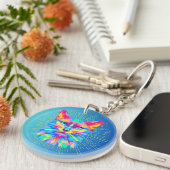 Psychedelische Katze Schlüsselanhänger (Vorderseite rechts)