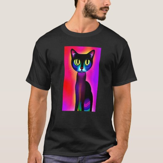 psychedelische Katze T-Shirt (Vorderseite)