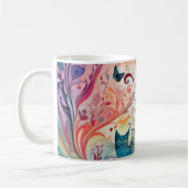 Psychedelische Katzen Blume farbenfroh energetisch Kaffeetasse (Links)