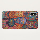 Psychedelische Katzen. Hippy, Bohemisch, BoHo Case-Mate iPhone Hülle (Rückseite (Horizontal))
