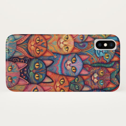 Psychedelische Katzen. Hippy, Bohemisch, BoHo Case-Mate iPhone Hülle (Rückseite (Horizontal))