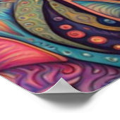 Psychedelische Katzen. Hippy, Bohemisch, BoHo Poster (Ecke)