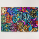 Psychedelische Katzen Puzzle (Horizontal)