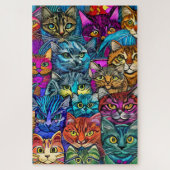Psychedelische Katzen Puzzle (Vertikal)