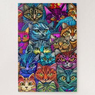 Psychedelische Katzen Puzzle