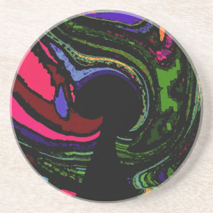 Psychedelische Keyhole-Untersetzer Sandstein Untersetzer