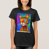 Psychedelische Kitty Kitten im Cat Style T-Shirt (Vorderseite)