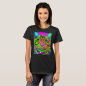 Psychedelische Kitty Kitten in Katze Style 1 T-Shirt (Vorne ganz)