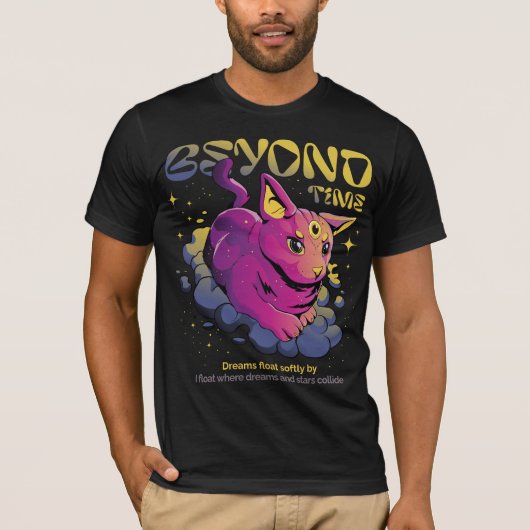 Psychedelische Kosmische Katze - Beyond Time T-Shi T-Shirt (Vorderseite)