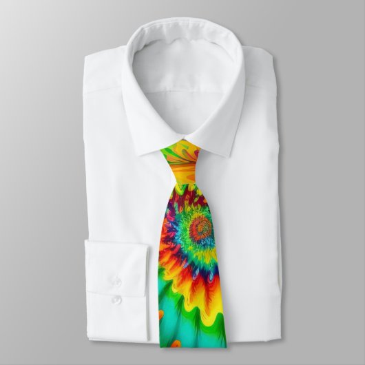 Psychedelische Krawatte mit Tie Dye im Retro-Surre (Gebunden)