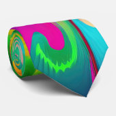 Psychedelische Krawatte mit Tie Dye im Retro-Surre (Gerollt)