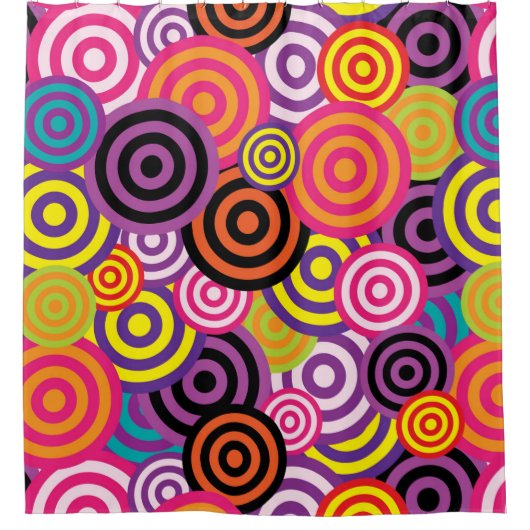 Psychedelische Kreise Duschvorhang (Vorderseite)