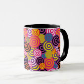 psychedelische Kreise Kaffeetasse (VorderseiteRechts)