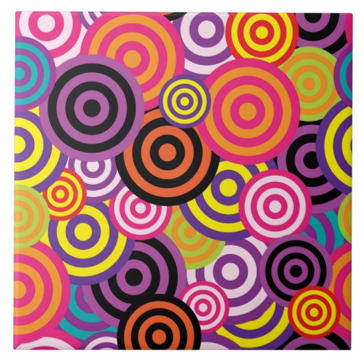 psychedelische Kreise Keramik Fliese (Vorderseite)