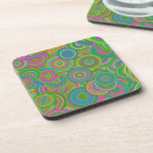 Psychedelische Kreise Plastikuntersetzer Getränkeuntersetzer (Linke Seite)