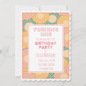 Psychedelische Kreise Retro Print Einladung (Vorderseite)