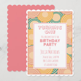 Psychedelische Kreise Retro Print Einladung