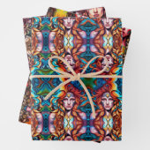 Psychedelische Kriegerfrau Geschenkpapier Set (Beispiel)