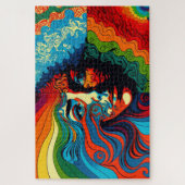 Psychedelische Kunst des Gesichts einer Frau Puzzle (Vertikal)