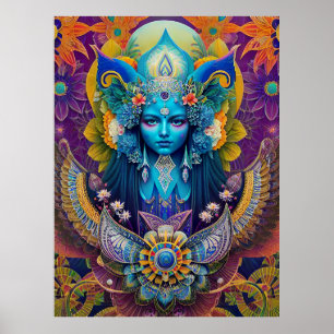 Psychedelische Kunst, DMT-Kunstwerke, surreale Lan Poster