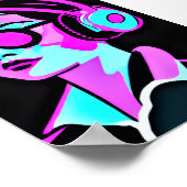 Psychedelische Kunst | Frauen in Kopfhörern Poster (Ecke)