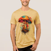 Psychedelische Kunst - Groovy Mushroom Dripping Tri-Blend Shirt (Vorderseite)