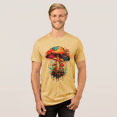 Psychedelische Kunst - Groovy Mushroom Dripping Tri-Blend Shirt (Vorderseite voll)