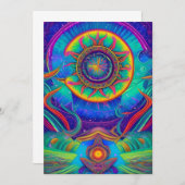 Psychedelische Kunst in lebhaften Farben Einladung (Vorne/Hinten)